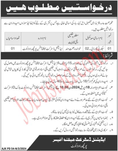 Latest Health Department AJK Jobs in Rawalakot