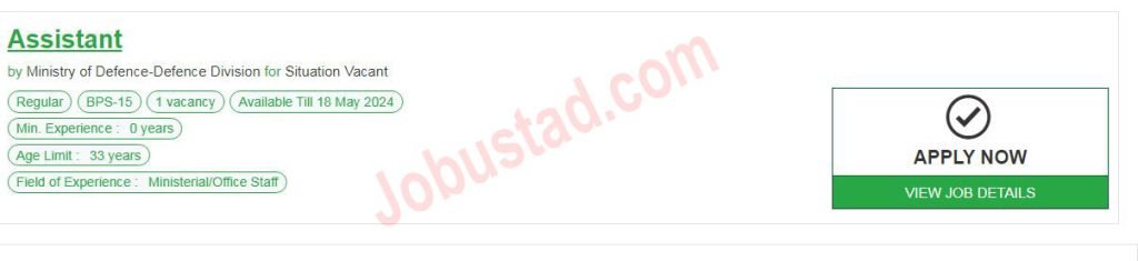 Latest Assistant Jobs in Defence Division Rawalpindi May 2024