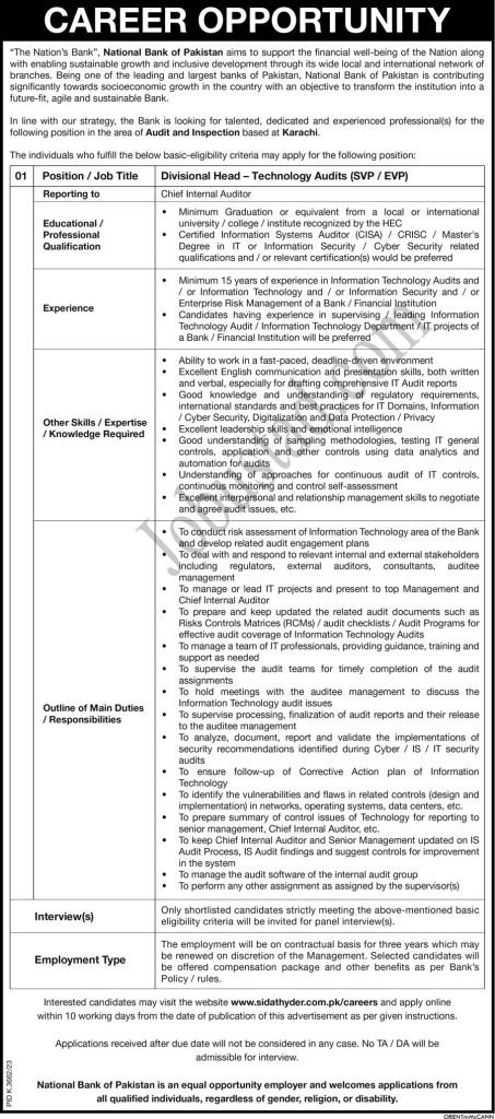 New National Bank Jobs in Karachi June 2024