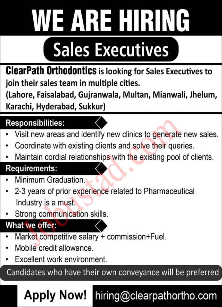 Latest Sales Executive Jobs in Multan August 2024