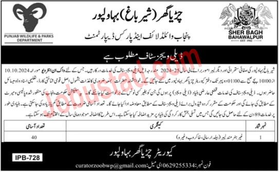 Zoo House Jobs in Bahawalpur September 2024 