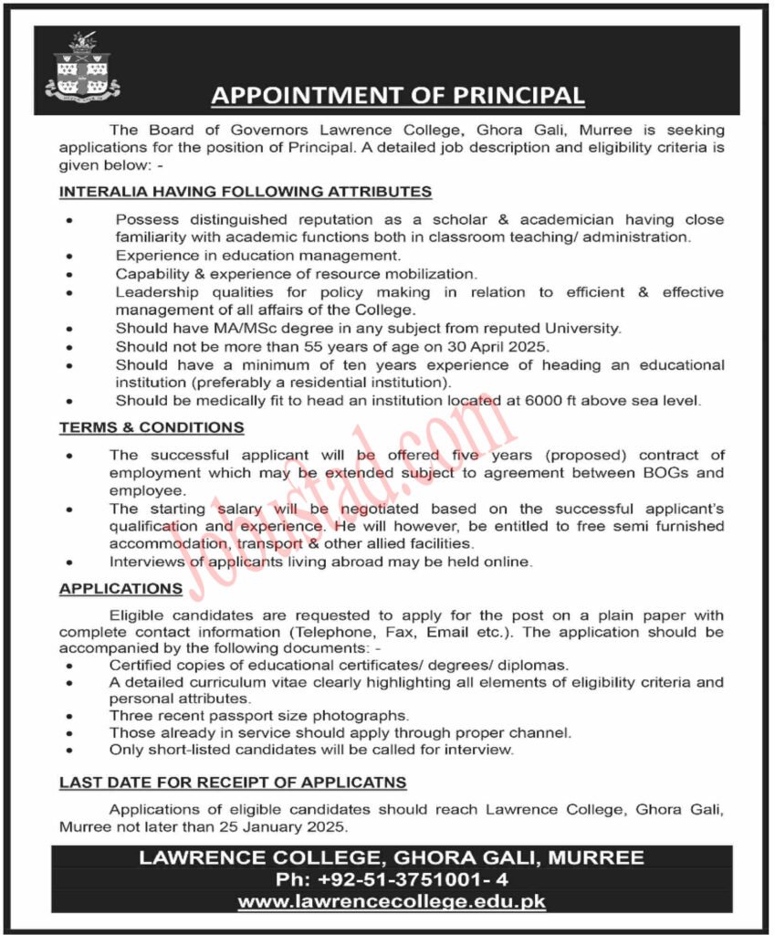 Latest Teaching Jobs In Murree January 2025 Advertisement