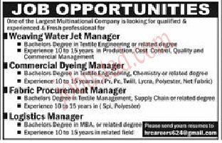 Latest Multinational Company Jobs in Lahore January 2025