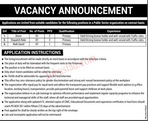 Latest Public Sector Jobs In Karachi January 2025 Advertisement