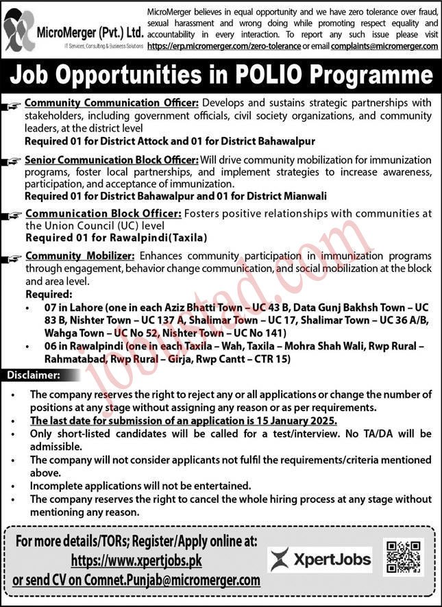 MicroMerger Pvt Ltd Jobs in Pakistan January 2025