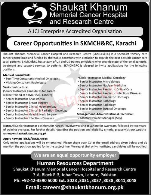 New Shaukat Khanum Jobs in Karachi January 2025