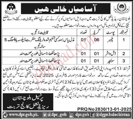 Residential College Jobs in Turbat January 2025