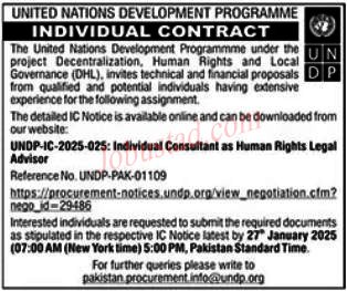 United Nation Development Program Jobs In Islamabad January 2025 Advertisement