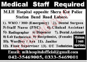 Latest Medical Staff Jobs in Lahore January 2025 Advertisement 
